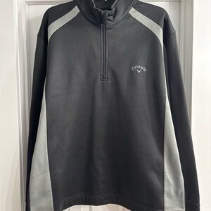 Callaway Men's Zip-Up Q-Zip Sweater in Black and Gray